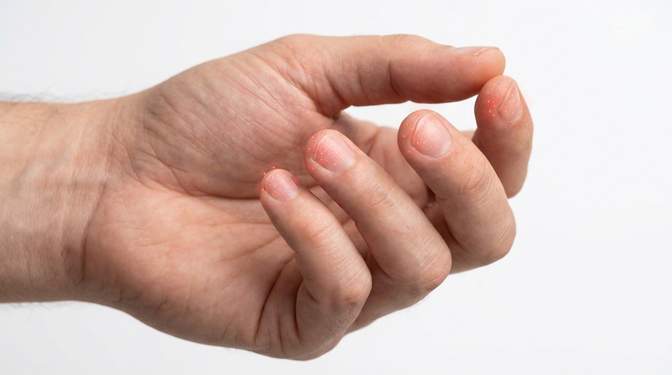 Hand numbness and tingling sensation symptom of Vitamin B12 deficiency