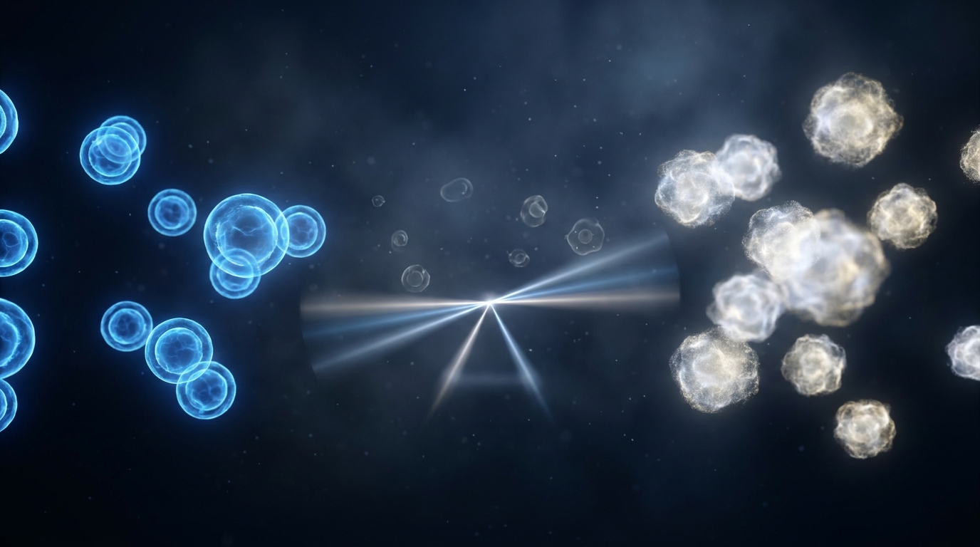 3D illustration of positive and negative ions in blood plasma showing the charge balance behind the anion gap